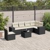 vidaXL Salon de jardin 7 pcs avec coussins noir r&eacute;sine tress&eacute;e