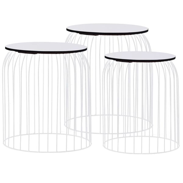 vidaXL Tables basses 3 pcs Blanc