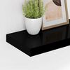 vidaXL &Eacute;tag&egrave;re murale flottante 2 pcs Noir brillant 120x23,5x3,8cm MDF