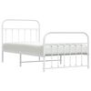 vidaXL Cadre de lit m&eacute;tal sans matelas et pied de lit blanc 100x190 cm
