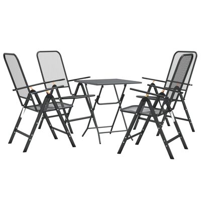 vidaXL Mobilier à dîner de jardin 5 pcs Maille Métal Anthracite