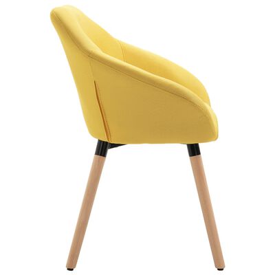 vidaXL Chaises à manger lot de 4 jaune tissu