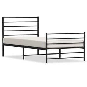 vidaXL Cadre de lit métal sans matelas et pied de lit noir 100x200 cm
