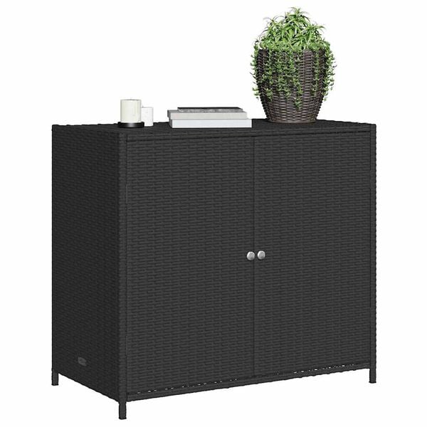 vidaXL Armoire de rangement de jardin noir 83x45x76 cm résine tressée