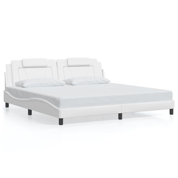 vidaXL Cadre de lit Viana sans matelas blanc 193x203 cm similicuir
