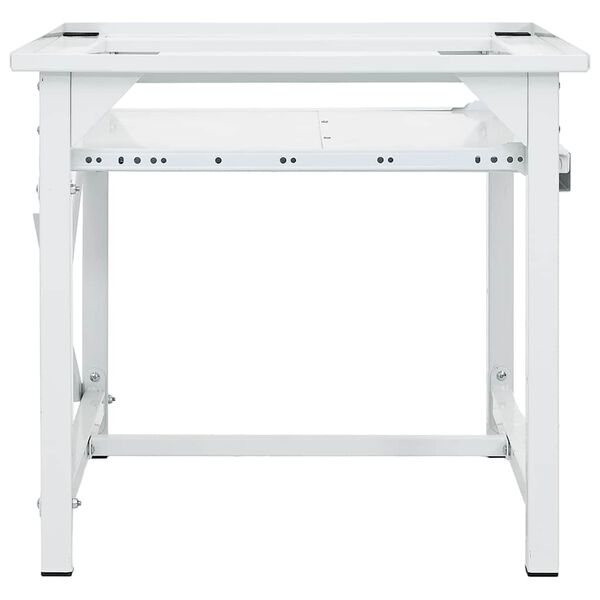 vidaXL Socle pour machine &agrave; laver avec &eacute;tag&egrave;re coulissante Blanc