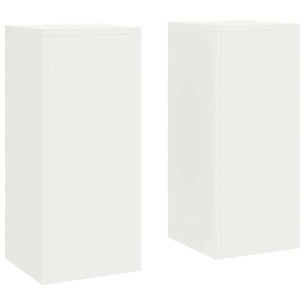 vidaXL Support de Plante 2 pcs Blanc 24 x 24 x 55 cm Acier