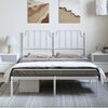 vidaXL Cadre de lit métal sans matelas et tête de lit blanc 135x190 cm