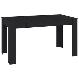 vidaXL Table à manger Noir 140x74,5x76 cm Bois d'ingénierie