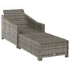 vidaXL Chaise longue avec coussin gris fonc&eacute; R&eacute;sine tress&eacute;e Gris
