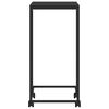vidaXL Table d'appoint avec roues Noir 40x30x63,5 cm Bois d'ing&eacute;nierie