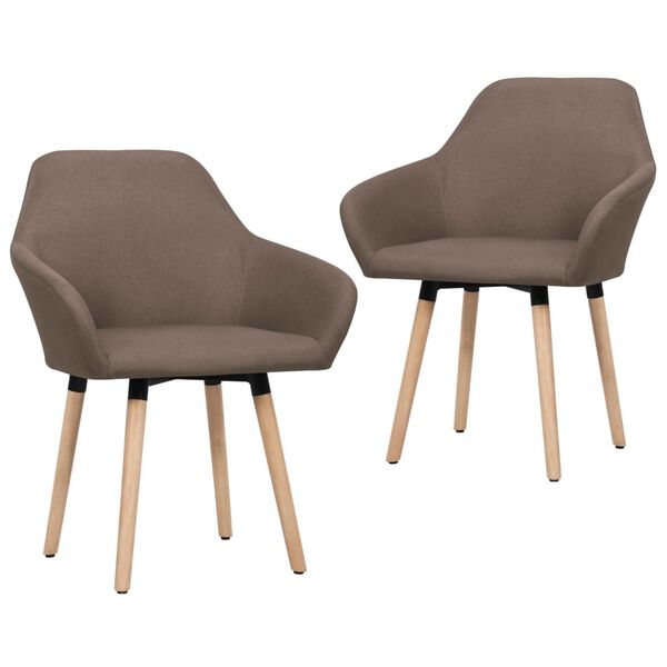 vidaXL Chaises &agrave; manger lot de 2 marron tissu