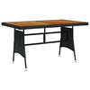 vidaXL Table de jardin Noir 130x70x72 cm R&eacute;sine tress&eacute;e et acacia