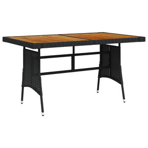 vidaXL Table de jardin Noir 130x70x72 cm R&eacute;sine tress&eacute;e et acacia