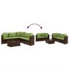 vidaXL Salon de jardin avec coussins 6 pcs marron r&eacute;sine tress&eacute;e