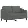 vidaXL Canap&eacute; &agrave; 2 places Gris fonc&eacute; 140 cm Tissu