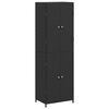 vidaXL Armoire de rangement de jardin Noir 59x40x180 cm R&eacute;sine tress&eacute;e