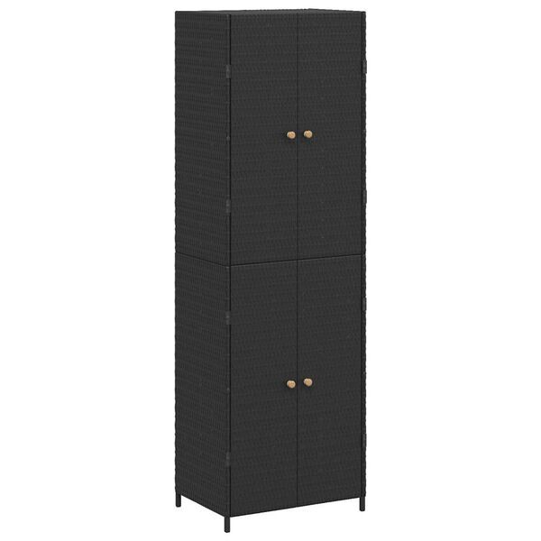 vidaXL Armoire de rangement de jardin Noir 59x40x180 cm R&eacute;sine tress&eacute;e