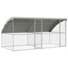 vidaXL Kennel pour Chiens 2 pcs Argent&eacute; 4 x 2 x 2 m Acier