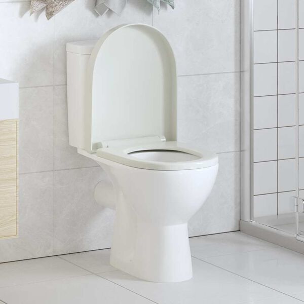 vidaXL Abattant WC &agrave; fermeture en douceur Lib&eacute;ration rapide Carr&eacute;