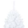 vidaXL Arbre de No&euml;l artificiel pr&eacute;-&eacute;clair&eacute; et boules blanc 210 cm PVC