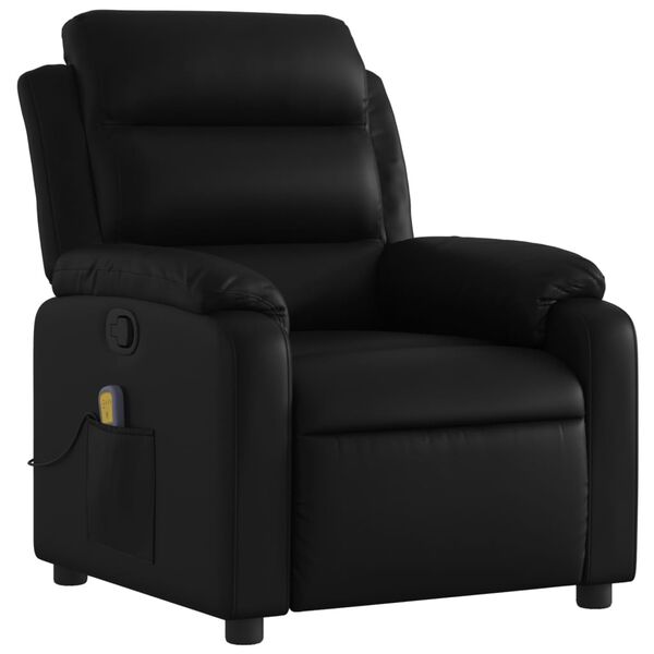 vidaXL Fauteuil de massage inclinable noir similicuir