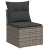 vidaXL Salon de jardin 9 pcs avec coussins gris r&eacute;sine tress&eacute;e
