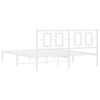 vidaXL Cadre de lit m&eacute;tal sans matelas et t&ecirc;te de lit blanc 150x200 cm