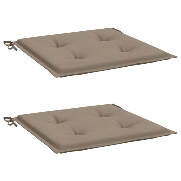 vidaXL Coussins de chaise de jardin lot de 2 taupe 50x50x4 cm