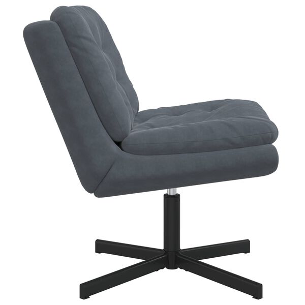 vidaXL Fauteuil relaxant pivotant Gris fonc&eacute; 63 x 75 x 76 cm Velours