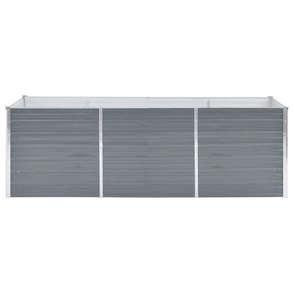 vidaXL Lit sur&eacute;lev&eacute; de jardin Acier galvanis&eacute; 240x80x77 cm Gris