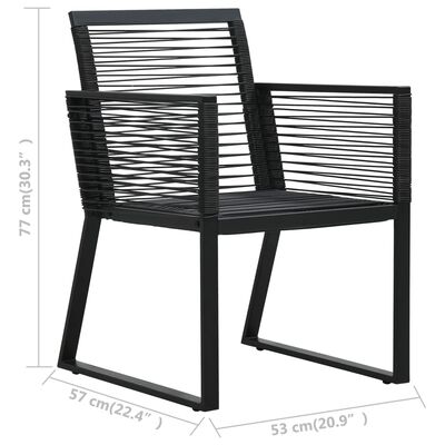 vidaXL Chaises de jardin lot de 2 Noir Rotin PVC