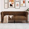 vidaXL Canap&eacute; Chesterfield 2 places marron tissu