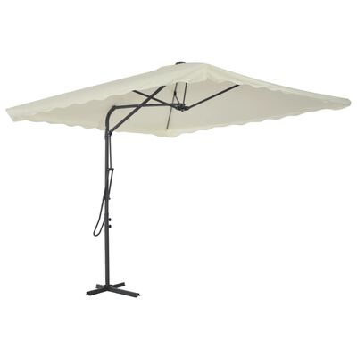 vidaXL Parasol d'extérieur avec poteau en acier 250 x 250 cm Sable