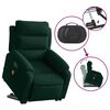vidaXL Fauteuil inclinable de massage &eacute;lectrique vert fonc&eacute; velours