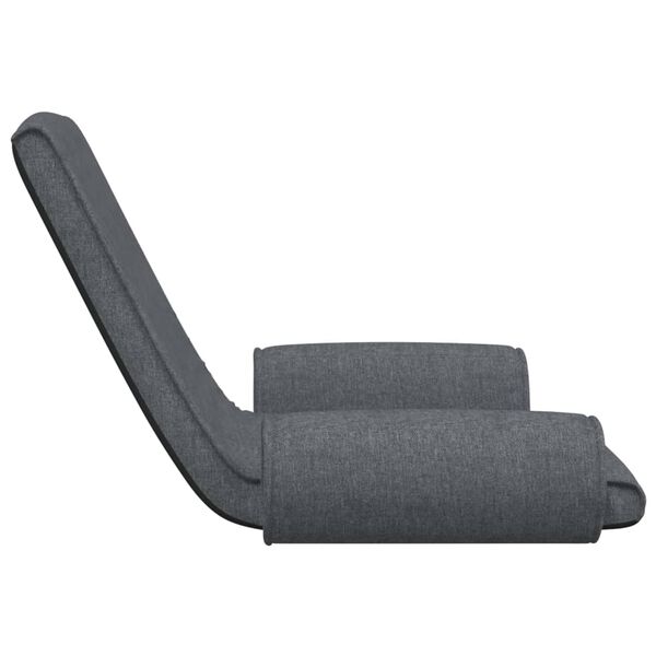 vidaXL Chaise pliable de sol Gris foncé Tissu