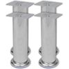 vidaXL 4 pcs Pieds ronds de canap&eacute; Chrome 180 mm