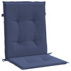 vidaXL Coussins de chaise à dossier bas lot de 6 bleu marine tissu