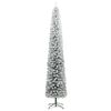 vidaXL Sapin de No&euml;l mince avec 300 LED boules et neige floqu&eacute;e 270 cm