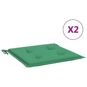 vidaXL Coussins de chaise jardin lot de 2 vert 40x40x4 cm tissu oxford