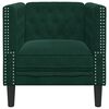vidaXL Fauteuil Chesterfield vert fonc&eacute; velours