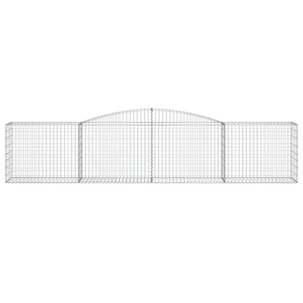 vidaXL Paniers &agrave; gabions arqu&eacute;s 15 pcs 400x50x80/100 cm Fer galvanis&eacute;