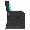 vidaXL Chaises inclinables de jardin lot de 2 et coussins noir rotin