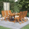vidaXL Ensemble &agrave; manger d'ext&eacute;rieur 7 pcs Bois d'acacia solide 150-200 cm