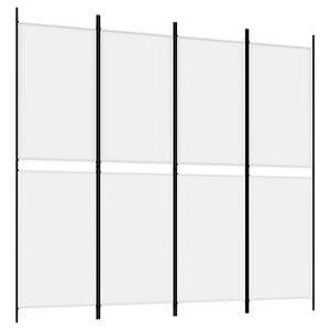 vidaXL Cloison de s&eacute;paration 4 panneaux Blanc 200x180 cm Tissu
