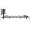 vidaXL Cadre de lit m&eacute;tal sans matelas avec t&ecirc;te de lit noir 150x200cm