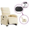 vidaXL Fauteuil inclinable de massage &eacute;lectrique cr&egrave;me tissu