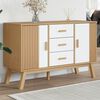 vidaXL Buffet OLDEN blanc et marron 114x43x73,5 cm bois massif de pin