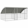 vidaXL Cage &agrave; poules 2 pcs Argent&eacute; 400 x 200 x 198,5 cm