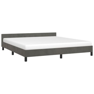vidaXL Cadre de lit avec tête de lit gris foncé 183x213 cm velours